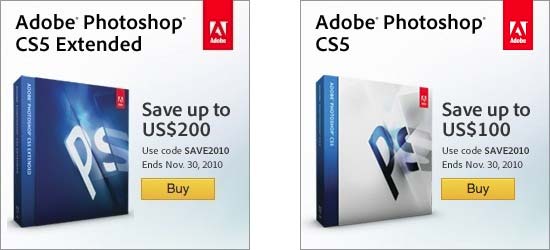 Save up to $200 on Adobe Photoshop CS5 with code! Save up to $200 on Adobe Photoshop CS5 with code!
