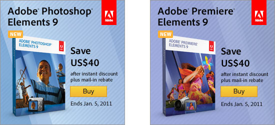 Save $40 on Adobe Photoshop/Premiere Elements 9