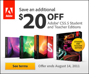 Save an extra $20 off Adobe education prices Save an extra $20 off Adobe education prices