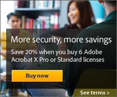 Adobe Acrobat X — Buy 6 and Save 20% Promotion