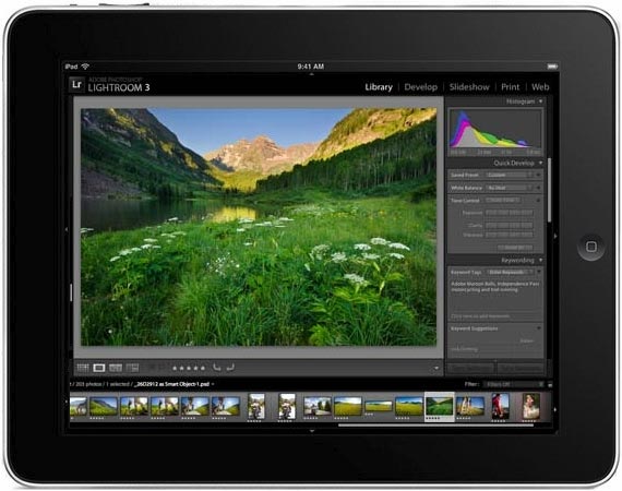 Adobe Lightroom on Apple iPad (simulated)