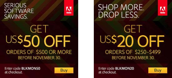 Save up to $50 on all Adobe products