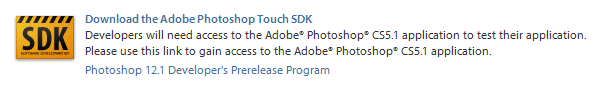 Download the Adobe Photoshop Touch SDK for CS5.1