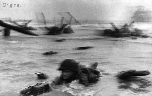 Photoshop (CS6?) Image Deblurring: D-Day Photo