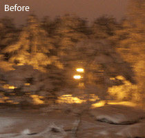 Adobe Photoshop Image Deblurring: Winter Scene (Roll Over or Tap for the Before & After)