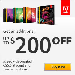 Save up to $200 More on CS5.5 Student Editions with Promo Code