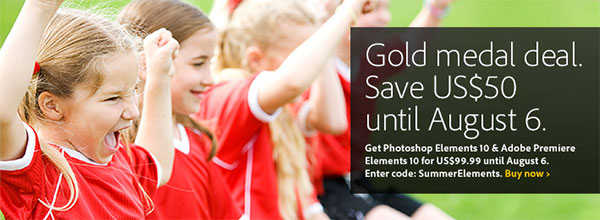 Save US$50 on Adobe Photoshop & Premiere Elements 10 with Coupon Code!