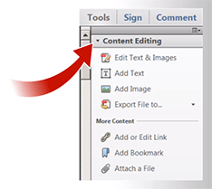 New feature in Acrobat XI: "real" PDF editing tools!