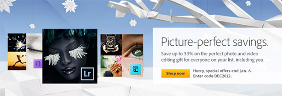 See Adobe's Holiday Sale and Christmas Deals 2012! Get All December & January Coupon Codes