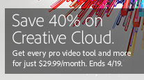 Take 40% off the Regular Price of Creative Cloud Membership with New NAB Promo Code