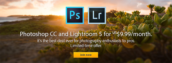 BF Offer Extended! Photoshop CC + Lightroom 5 + More for $9.99/Month with Adobe Photography Package