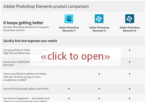 Compare Differences Between Photoshop Elements 13 Vs 12 Vs 11 Prodesigntools