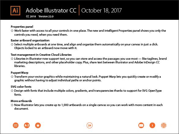 Complete Listing of All New Features in All Versions of Illustrator CC/CS6