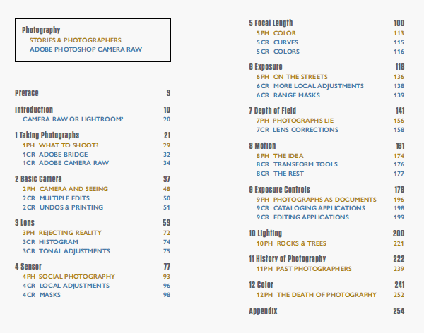 Table of Contents - Download this New Photography Book for Free Now