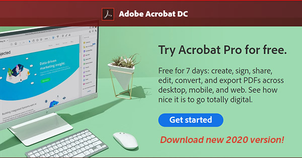 Acrobat Pro, Standard & Reader DC 2020: Direct Download Links