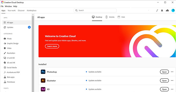 delete adobe creative cloud