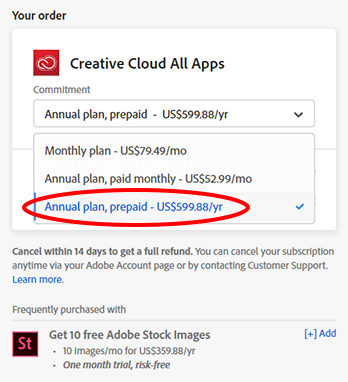 adobe creative cloud subscriptions