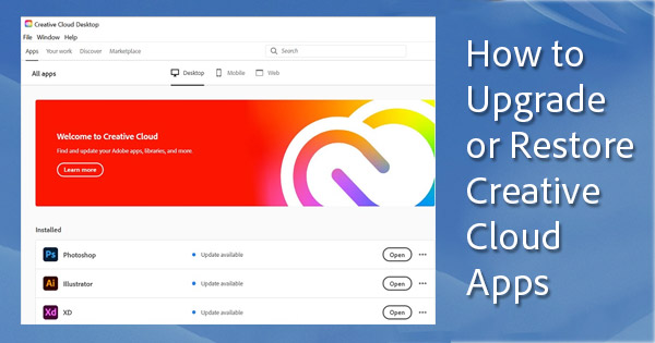 Creative Cloud Version Control: How to Update or Revert CC Apps