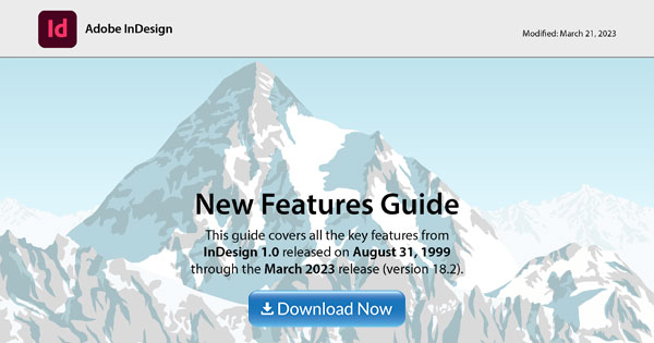 Download the Adobe InDesign New Features Guidebook