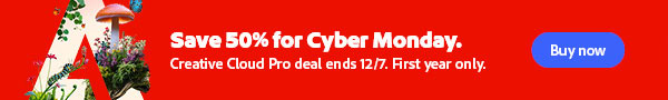 Get 50+% off Adobe Creative Cloud Pro 'All Apps' for Cyber Week