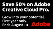 Save 50% on Your First Year of Adobe Creative Cloud Pro